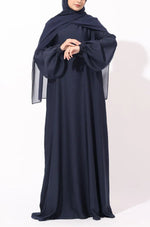 Load image into Gallery viewer, Elegant Purple Grey Flow Abaya with Matching Hijab