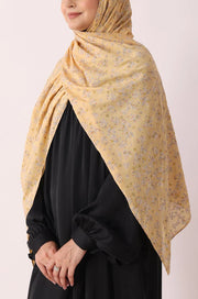 Yellow Bloom Print Modal Hijab