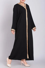 Embroidered Black Abaya
