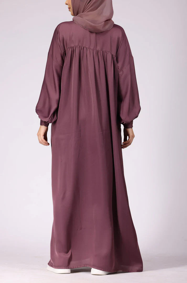 Deep Blush Nida Abaya Dress