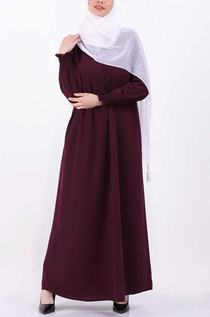 Elastic Cuff Simple Abaya