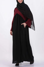 Load image into Gallery viewer, Color Block Gather Abaya