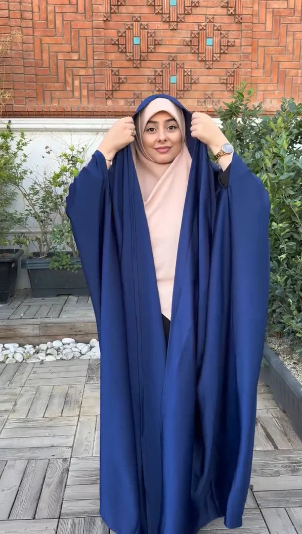 Blue Irani Sleeves Chadar - Nida Matte Fabric