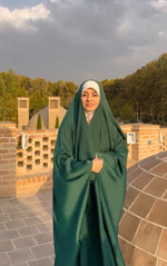 Load image into Gallery viewer, Green Irani Sleeves Chadar - Nida Matte Fabric