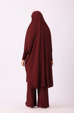 Load image into Gallery viewer, Maroon Jilbab   02 Piece / Prayer Set