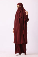 Load image into Gallery viewer, Maroon Jilbab   02 Piece / Prayer Set