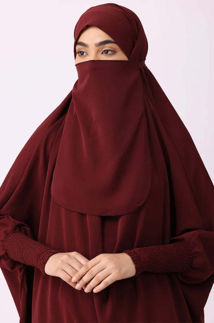 Maroon Jilbab   02 Piece / Prayer Set
