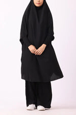 Load image into Gallery viewer, Black Jilbab Khimar Set for Women | 2-Piece Modest Islamic Outfit