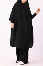 Load image into Gallery viewer, Black Jilbab Khimar Set for Women | 2-Piece Modest Islamic Outfit