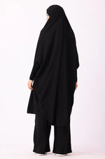 Load image into Gallery viewer, Black Jilbab Khimar Set for Women | 2-Piece Modest Islamic Outfit
