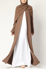 Load image into Gallery viewer, Simple Everyday Abaya - Front Open Almond