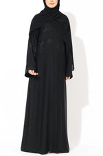 Load image into Gallery viewer, Black Crystal Embroidered Abaya