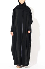 Load image into Gallery viewer, Black Zari Kaftan Abaya