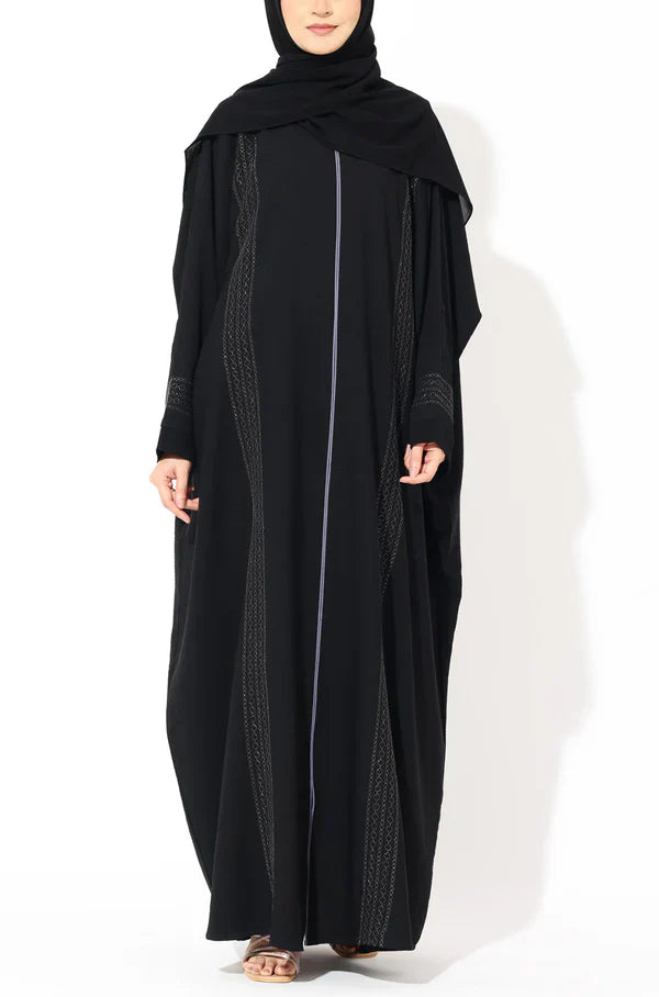 Black Zari Kaftan Abaya