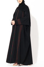 Load image into Gallery viewer, Black Zari Kaftan Abaya