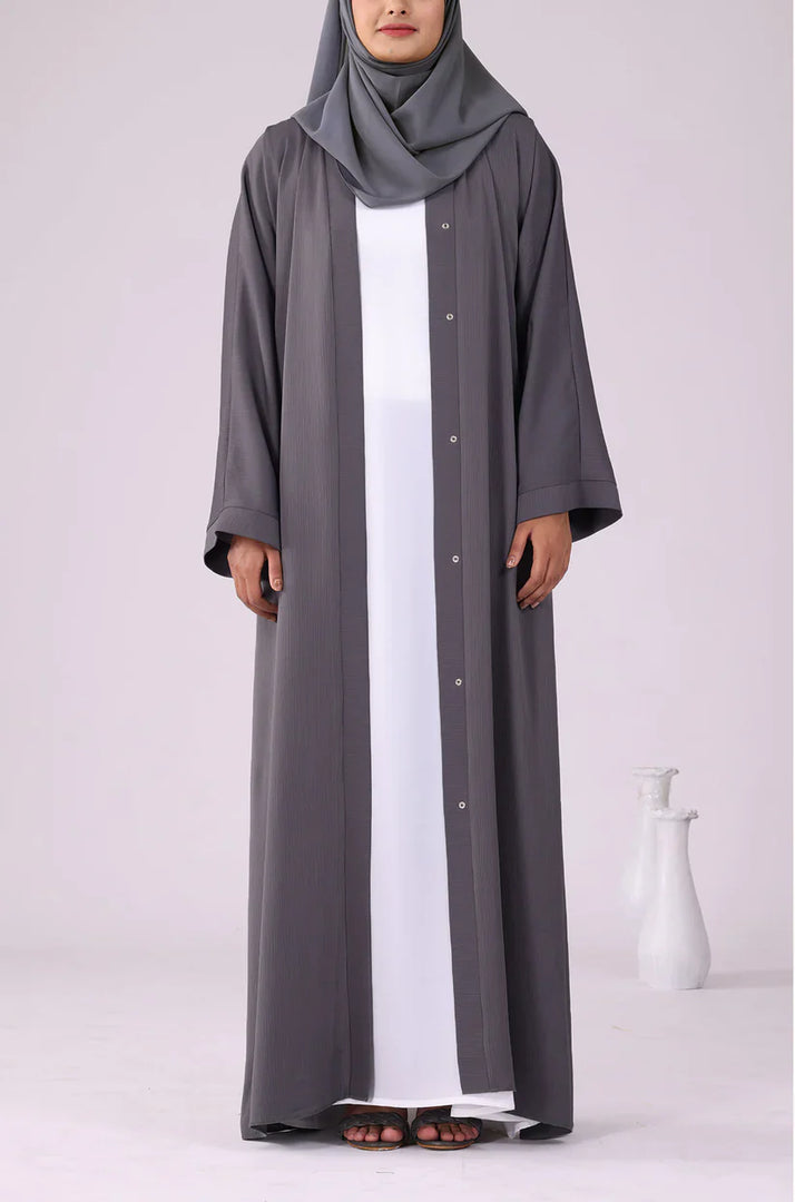 Grey Zoom Abaya