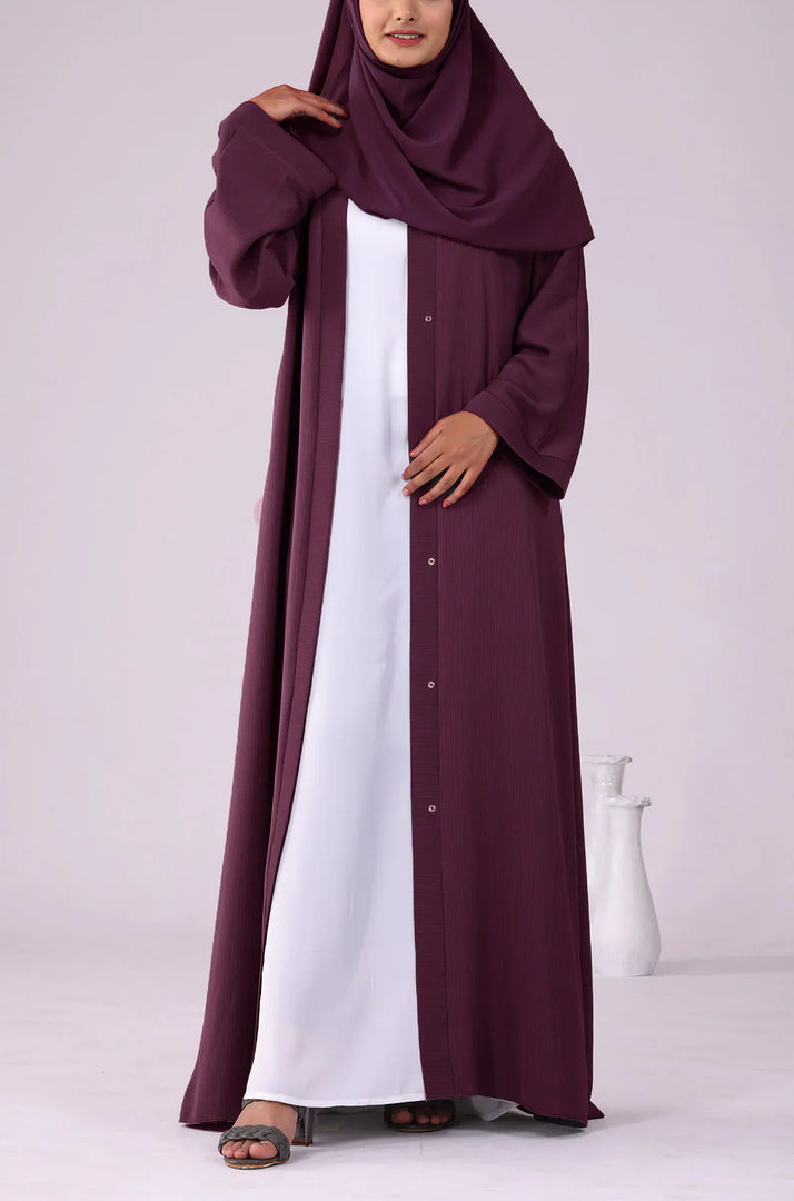 Dark Plum Zoom Abaya
